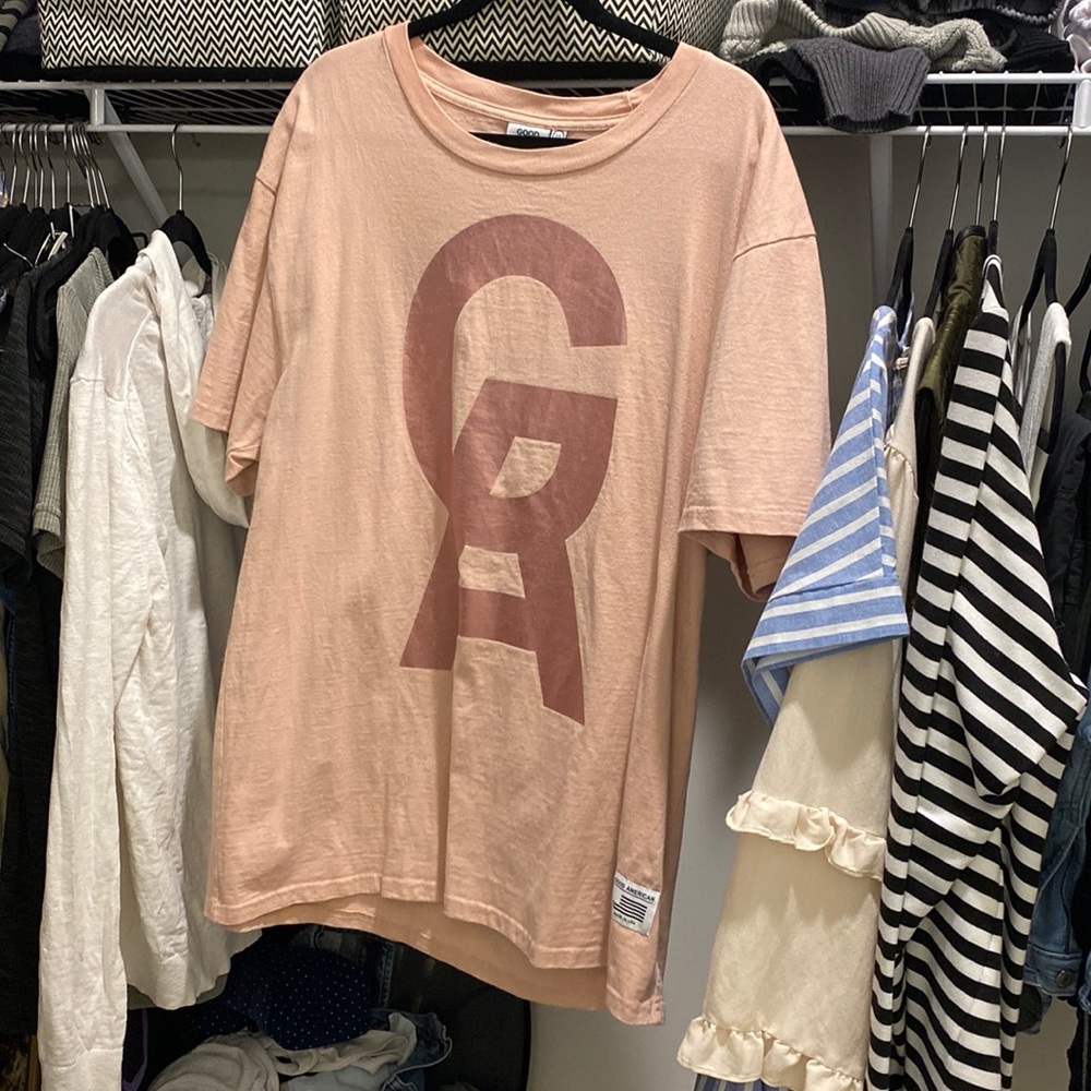 Good American Mauve/Pink Oversized T-Shirt